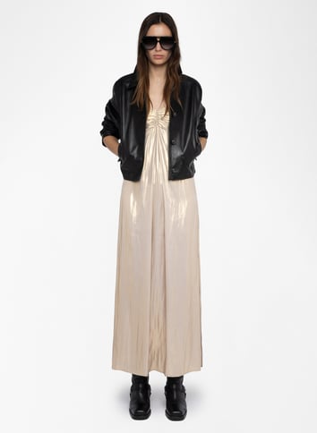 Robe longue en satin métallisé ZADIG&VOLTAIRE Doré